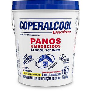 Pano umedecido Bacfree 70 clássico 082 Coperalcool PT 150 UN