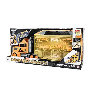 Caminhão Garagem Construção com 5 carrinhos e acessórios Dmt7072