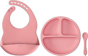 Buba, Kit Refeição Em Silicone Rosa