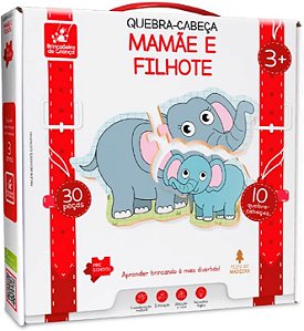 Brincadeira de Criança Quebra-Cabeça Infantil Mamãe e Filhote