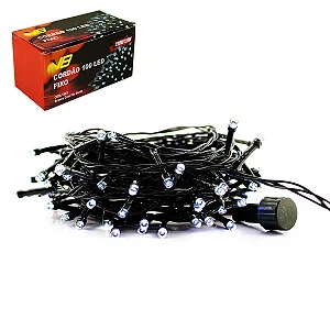 Pisca Pisca Led com 100 Branco Fixo Com Fio Verde 220V Ref 1523