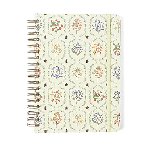 Caderno Espiral Jardim Pautado 17x24 Off White 10 Matérias 160 fls