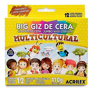 Giz de Cera Big Multi 12 Cores 091220 Acrilex