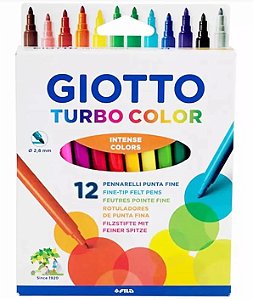 Caneta Hidrográfica Turbo Color Com 12 Cores Giotto