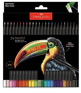 Lapis de Cor Faber-castell Supersoft 24 Cores
