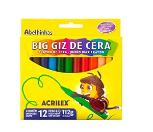 Giz de Cera Big Multi 12 Cores 091220 Acrilex