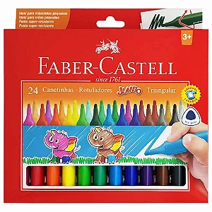 Canetinha Hidrografica Faber-castell Jumbo Triangular 24 Cores