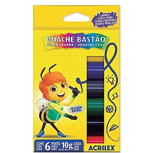 Guache Bastao 6 Cores 020070000 Acrilex