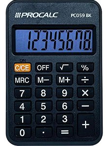 Calculadora Pessoal 8 Dig Preta Pc059bk
