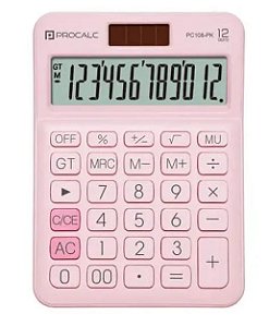 Calculadora de Mesa Rosa 12dig Pc108-pk