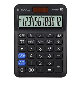 Calculadora de Mesa Preta 12dig Pc108-bk