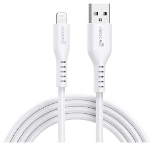 Cabo Usb-a P/ Lightning Branco  Mfi em Silicone 1.5m Esliswt