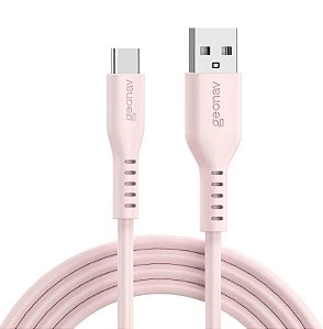 Cabo Usb-a  P/ Usb-c 2.0 Silicone 1.5m Rosa Esc05spk