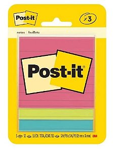 Bloco Adesivo Post-it 76x76mm Cascata Pautado