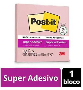 Bloco Adesivo Post-it 76x76mm Rosa Milen 90f