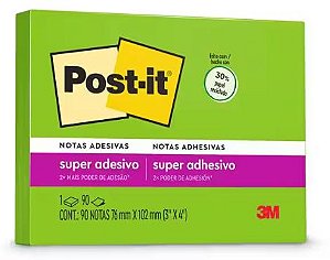 Bloco Adesivo Post-it 76x102mm Limeade 90f 3m