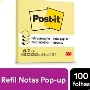 Bloco Adesivo Post-it Refil Pop Up 76x76mm Amarelo 3m Hb004088546/43956