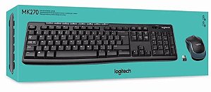 Teclado e Mouse Wireless Logitech Mk270 Ref:4054