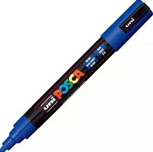 Caneta Uni Ball Posca Pc-5m Azul Marinho