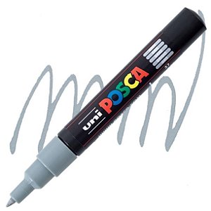 Caneta Uni Ball Posca Pc-1m Cinza