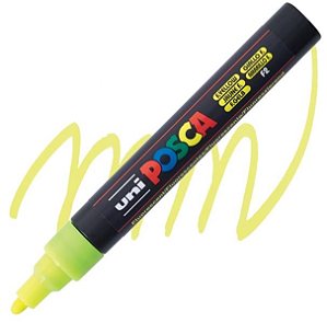 Caneta Uni Ball Posca Pc-5m Amarelo Fluor