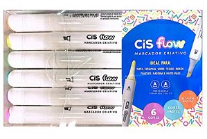 Marcador Cis Flow Est C/6 Pastel