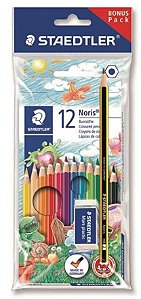 Lapis de Cor Staedtler C/12 Cores(kit C/lapis e Borracha)161set6