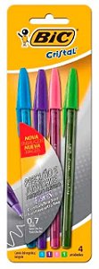 Caneta Bic Cristal Ultra Fine Fashion C/4 Cores