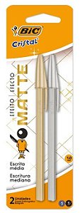 Caneta Bic Cristal Matte C/2 Pt Dr