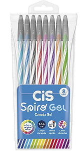 Caneta Cis Spiro Gel C/8 Cores
