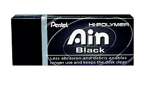 Borracha Pentel Ain Black Com Capa Preta