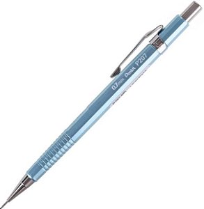 Lapiseira Pentel P207 Metalica Azul 0,7mm. Ms