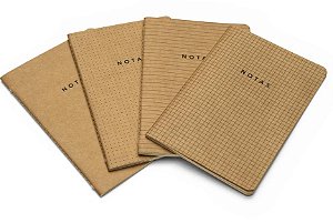 Kit Revista Notas 14x21 C/4 Unid Kraft Mix