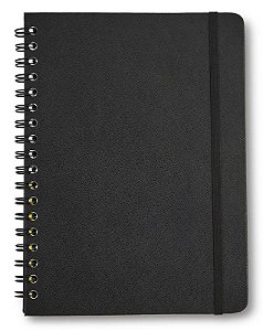 Caderno 17x24  Espiral Pauta Preto