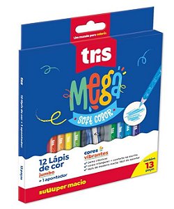 Lapis de Cor Tris Megasoft C/12 Cores Jumbo 2x1