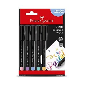 Caneta Supersoft 1.0 Faber-castellc/5 Cores Pastel