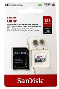 Cartao de Memoria 128gb Sandisk C/adaptador Classe 10