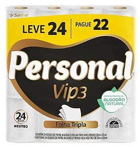 Papel Higienico Personal Folha Tripla - Fardo C/24Unds.