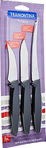 Jogo Facas Inox Plenus C/03 pcs Preto