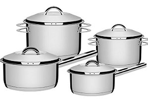 Jogo Panelas Aco Inox 4Pcs Solar 65510/760