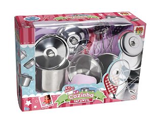 Kit Cozinha Infantil Inox C/8pçs DMT0038