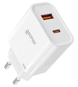 Carregador Parede 2 Portas 30w Branco CH30PDQCWT-C