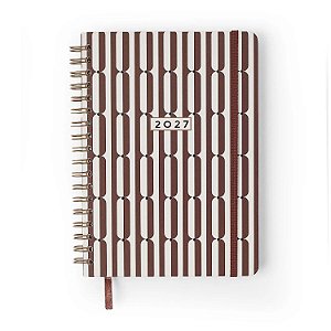 Agenda Planner Wireo 17x24 Semanal Planejamento Veredas Marrom