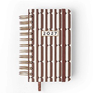 Agenda Planner Wireo 9x15,5 Diaria Veredas Marrom