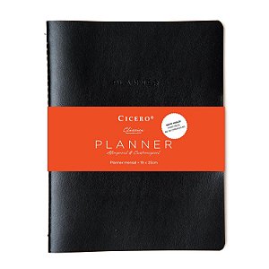 Agenda Planner Permanente Revista 19x25 Mensal Preta
