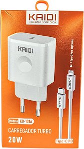 CARREGADOR USB KAIDI/A'GOLD COM FIO PARA TIPO C