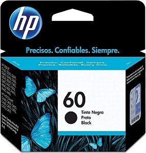 Cartucho HP 60 Preto Original (CC640WB) Para HP Deskjet F4224, F4480, F4580, D1660, Photosmart D110a, C4780, ENVY D410a