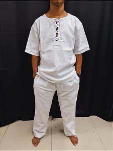 CONJUNTO RAÇÃO UNISSEX EXG 100% ALGODÃO BRANCO