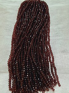 FIO CRISTAL ACHATADO 66 CONTAS MARROM TRANPARENTE