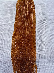 FIO CRISTAL ACHATADO 66 CONTAS AMARELO ESCURO TRANPARENTE